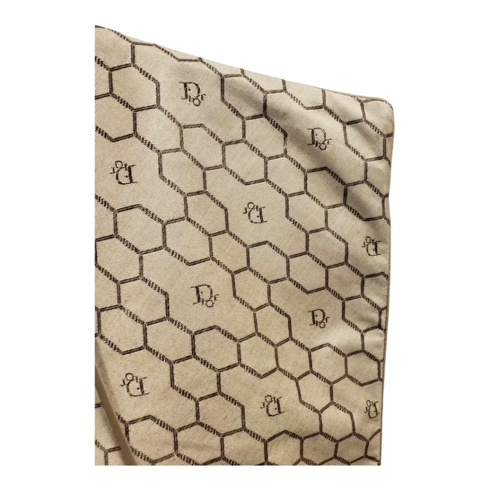 CHRISTIAN‎ DIOR 80s Beige Bag Honeycomb Sacs De Beaute Cosmetic Bag Unisex NEW